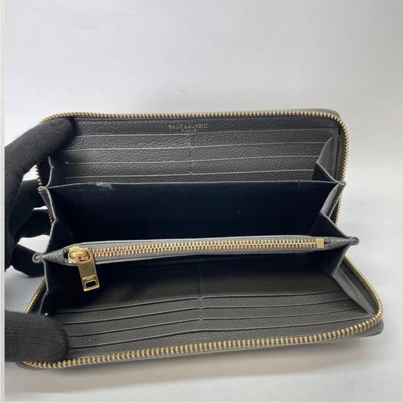Saint Laurent Charcoal Wallet with Gold Accent - Picture 7 of 13